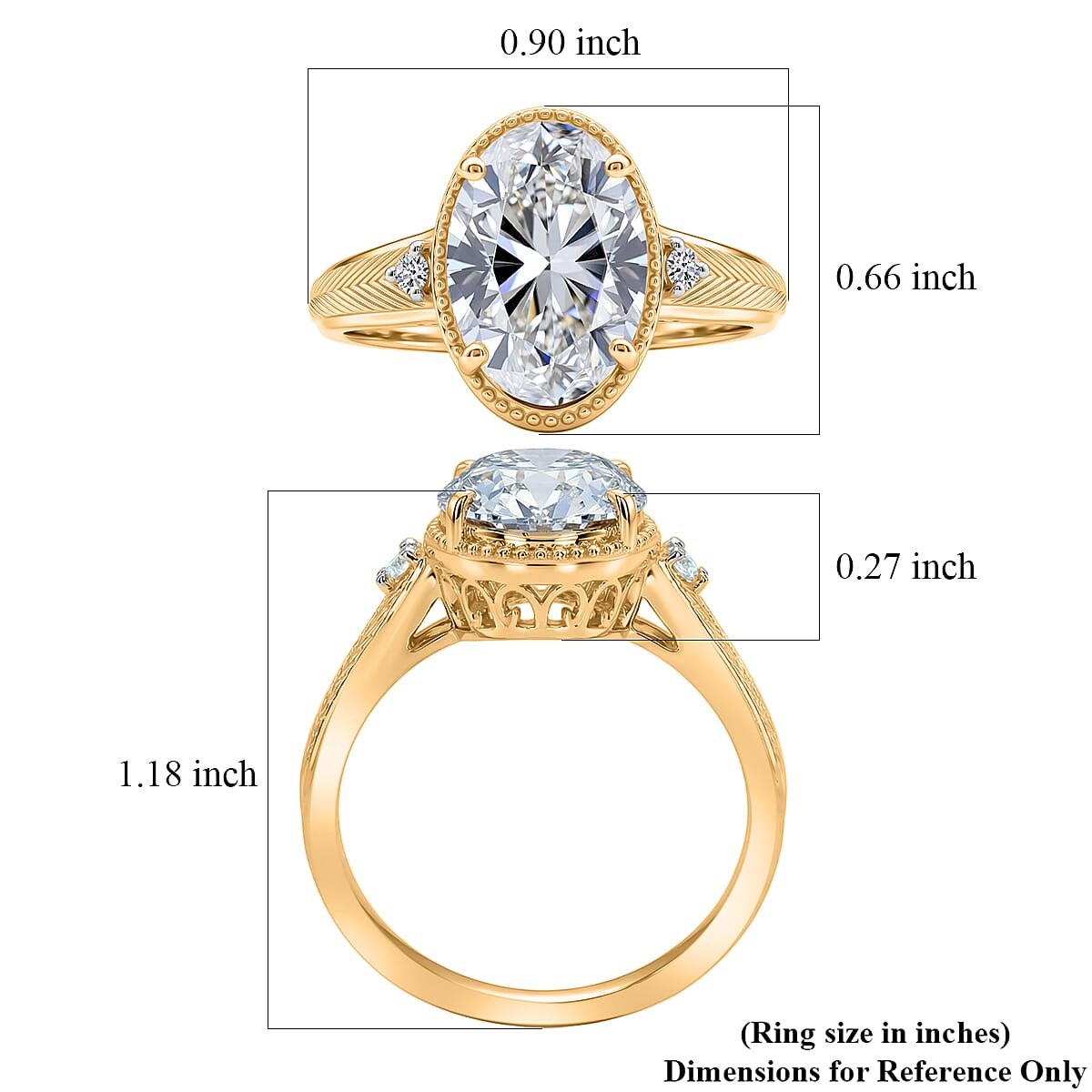IGI Certified Luxuriant Lab Grown Diamond E-F, VS 5.00 ctw Ring in 14K Yellow Gold (Size 9.0) (Del. in 10-12 Days) image number 5