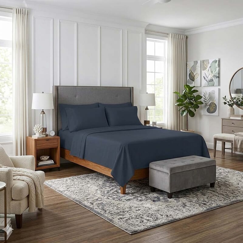 Seeboo 6pc Midnight Blue Microfiber Sheet Set -Full