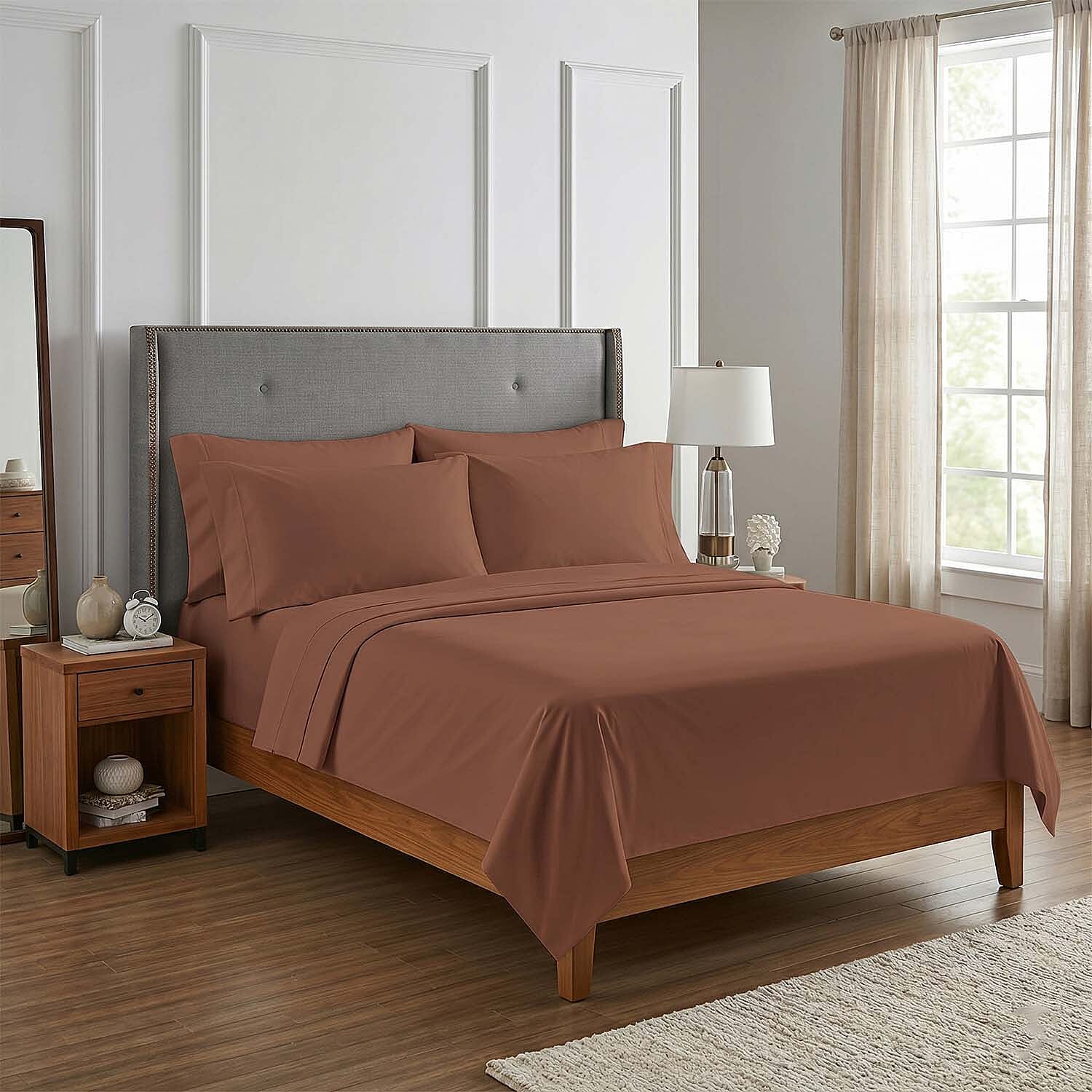 Seeboo 6pc Mocha Microfiber Sheet Set -Queen