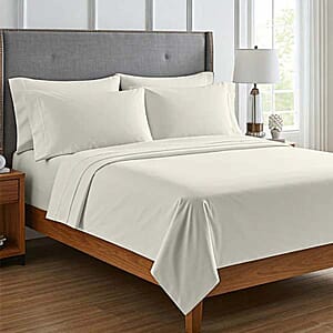 Seeboo 6pc Ivory Microfiber Sheet Set -Queen