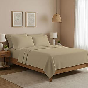 Seeboo 6pc Beige Microfiber Sheet Set -California King