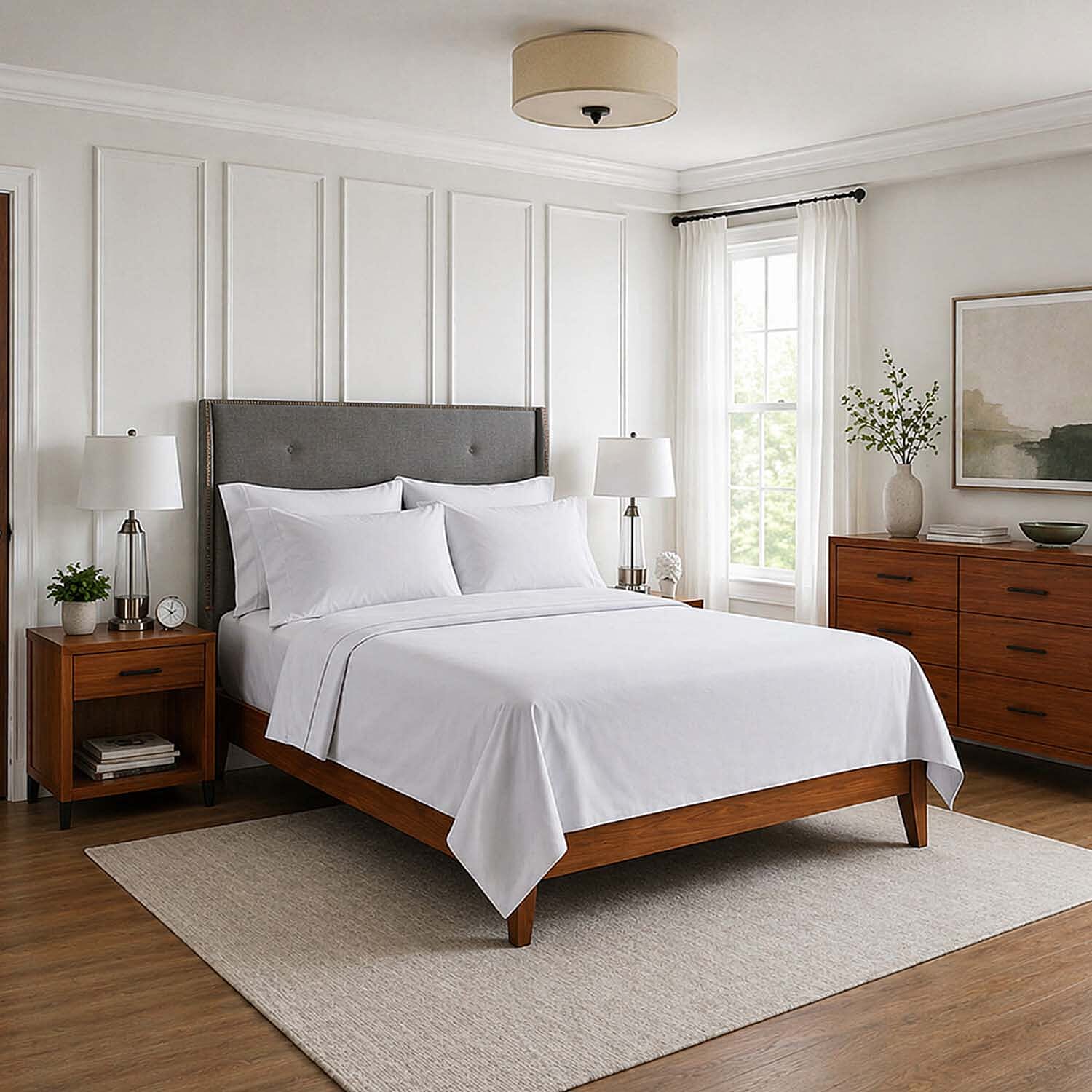 Seeboo 6pc White 100 GSM Microfiber Sheet Set -California King
