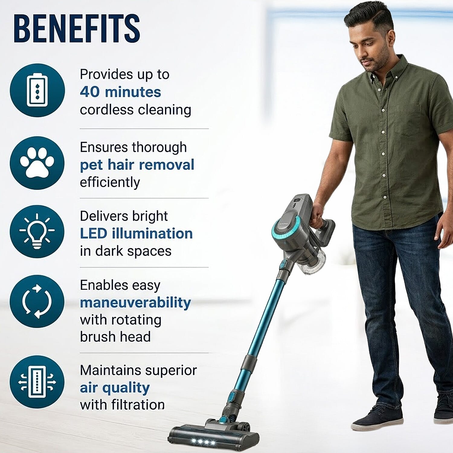 Yisora Cordless Vacuum - Blue