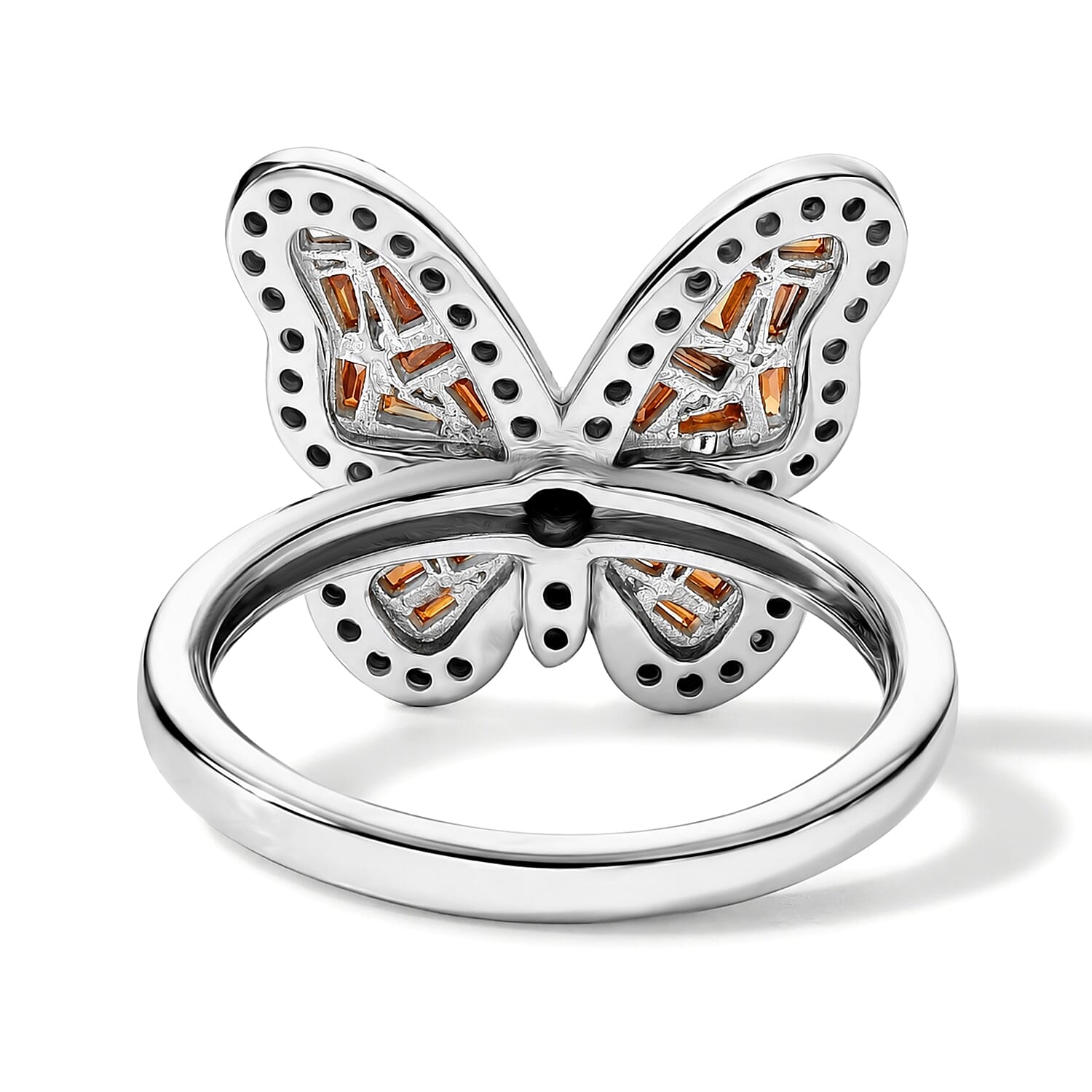 Luxuriant Lab Grown Red and White Diamond IR SI 0.50 ctw Fancy Ring in Rhodium Over Sterling Silver (Size 6.0)