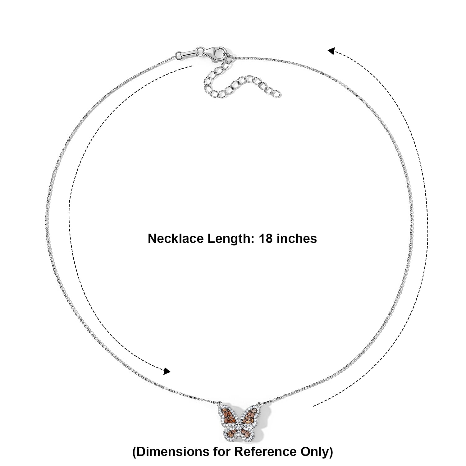 Luxuriant Lab Grown Red Diamond IR and Lab Grown Diamond SI 0.50 ctw Necklace (18 Inches) in Rhodium Over Sterling Silver