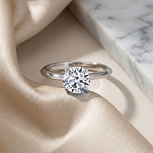 Luxuriant Lab Grown Diamond H-I VS 1.50 ctw Ring in Rhodium Over Sterling Silver (Size 6.0)