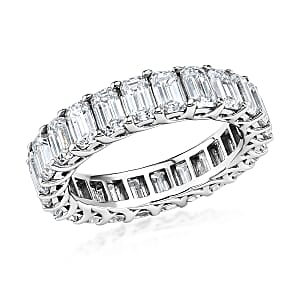 D'Joy Moissanite 6.85 ctw Men's Ring in Rhodium Over Sterling Silver (Size 9.0)