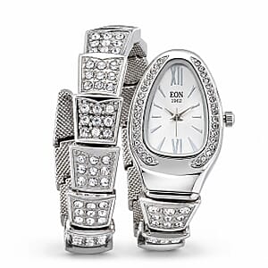 EON 1962 SL68 Quartz Movement Bangle Watch in Silvertone