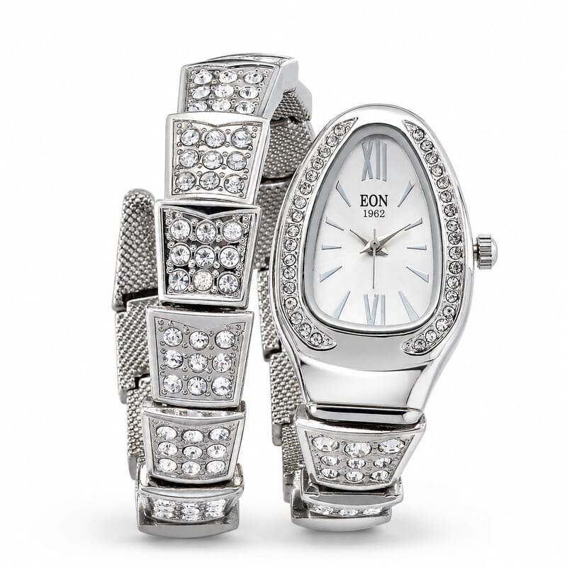 EON 1962 SL68 Quartz Movement Bangle Watch in Silvertone
