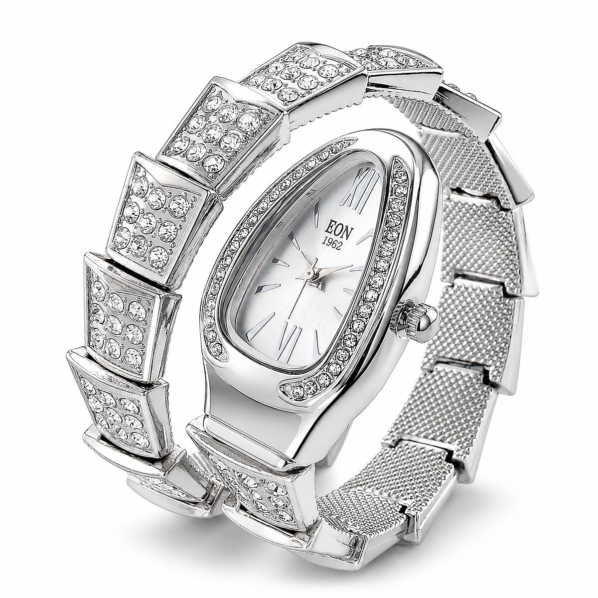 EON 1962 SL68 Quartz Movement Bangle Watch in Silvertone image number 3