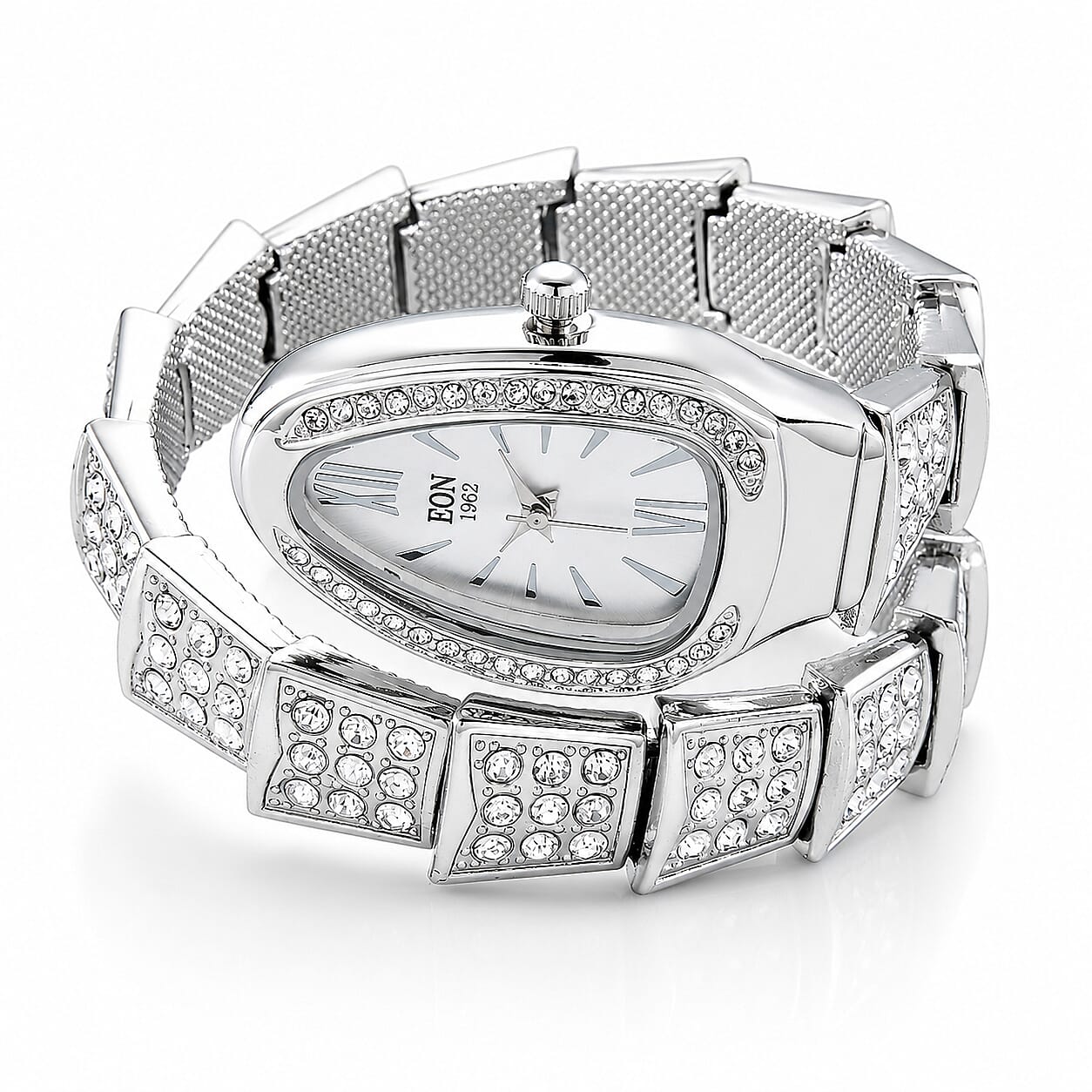 EON 1962 SL68 Quartz Movement Bangle Watch in Silvertone
