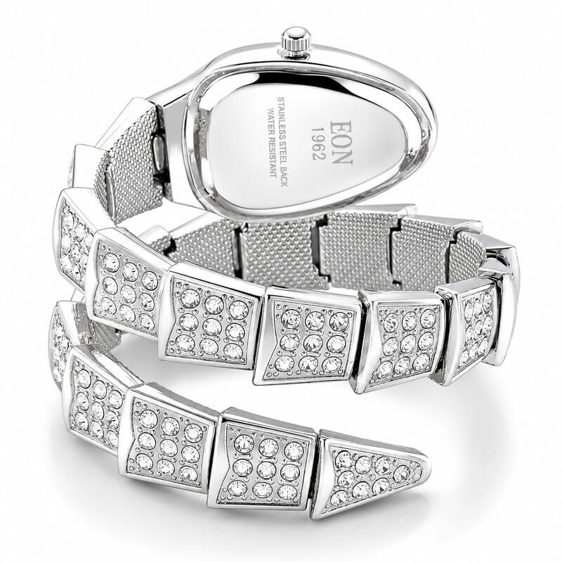 EON 1962 SL68 Quartz Movement Bangle Watch in Silvertone