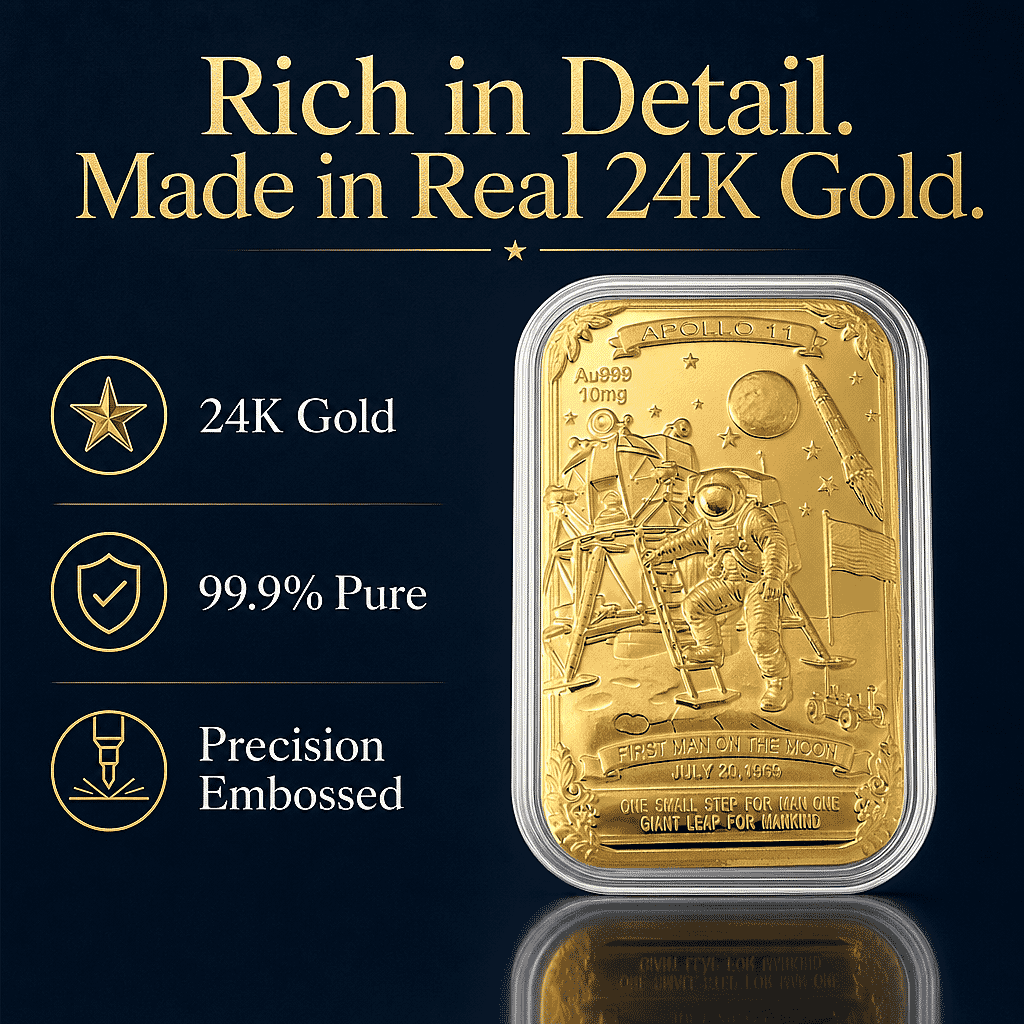 Apollo 11 24k Gold Embossed Sheet 10mg