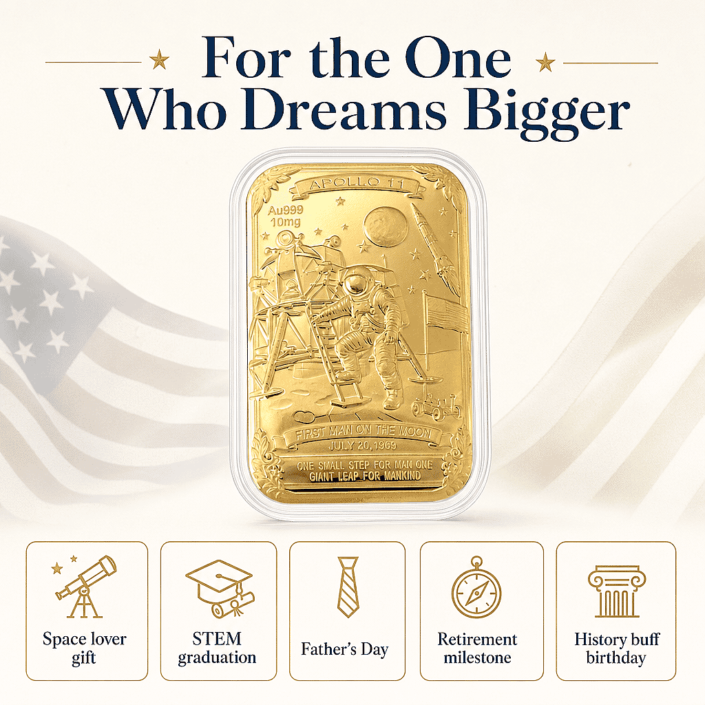 Apollo 11 24k Gold Embossed Sheet 10mg