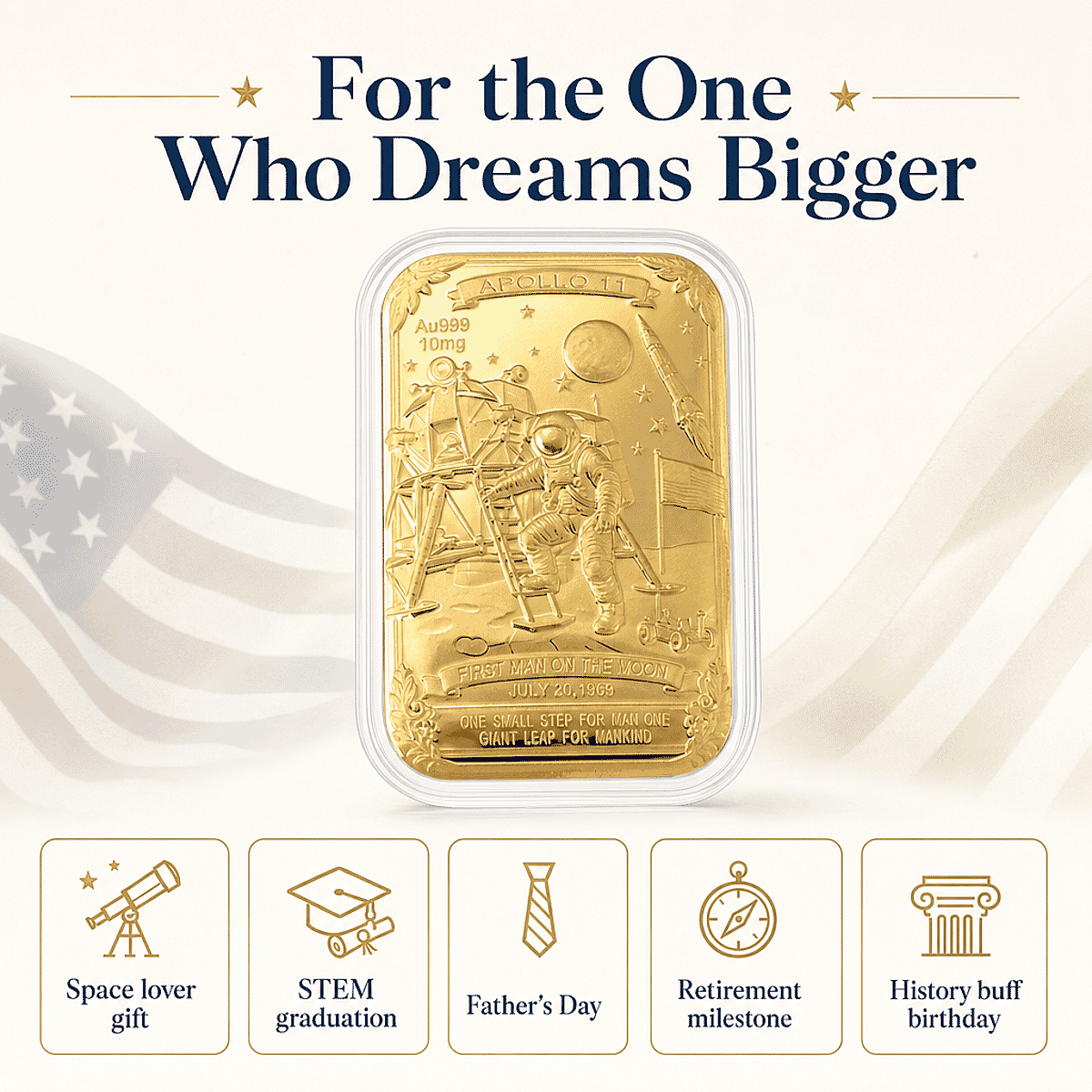 Apollo 11 24k Gold Embossed Sheet 10mg image number 5