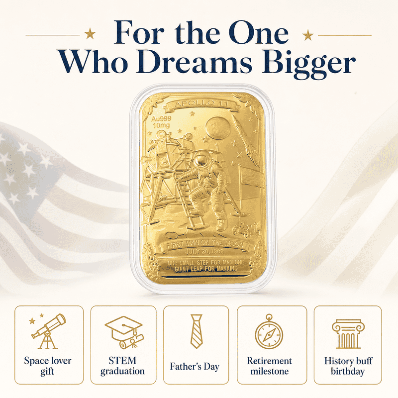 Apollo 11 24k Gold Embossed Sheet 10mg