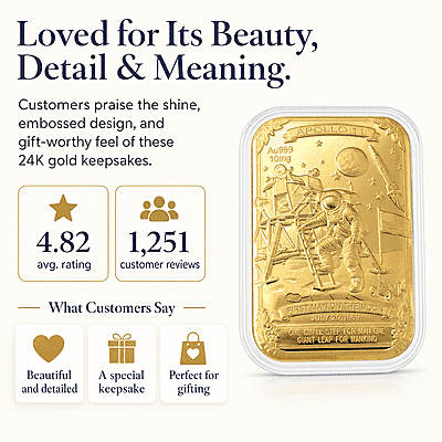 Apollo 11 24k Gold Embossed Sheet 10mg