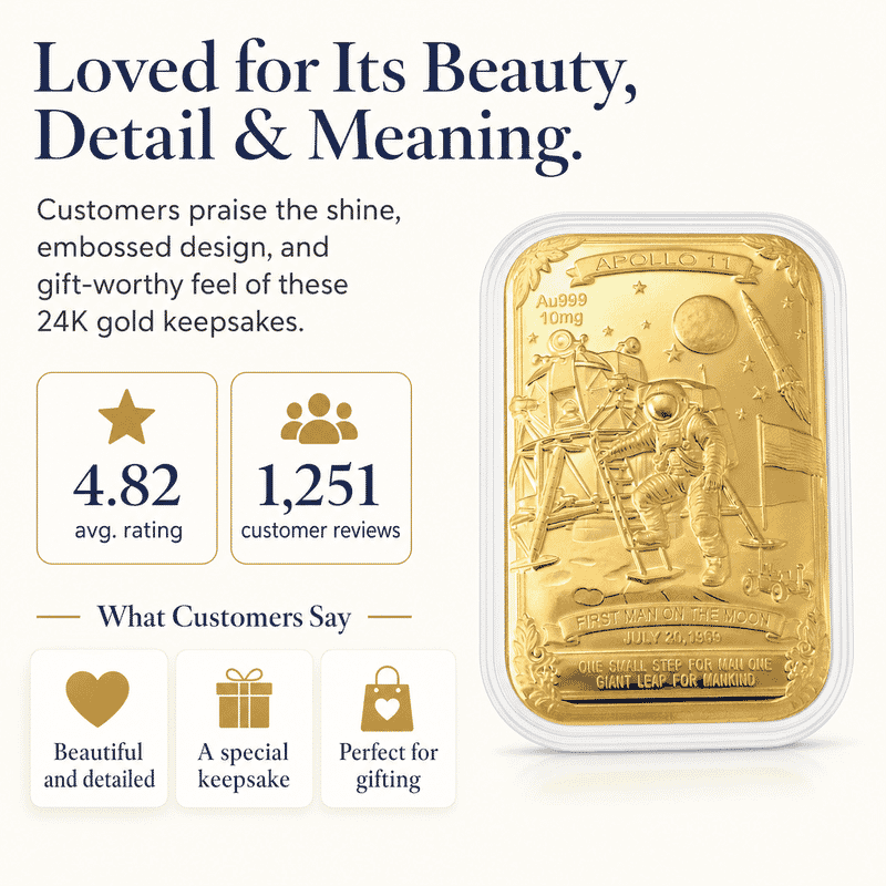 Apollo 11 24k Gold Embossed Sheet 10mg
