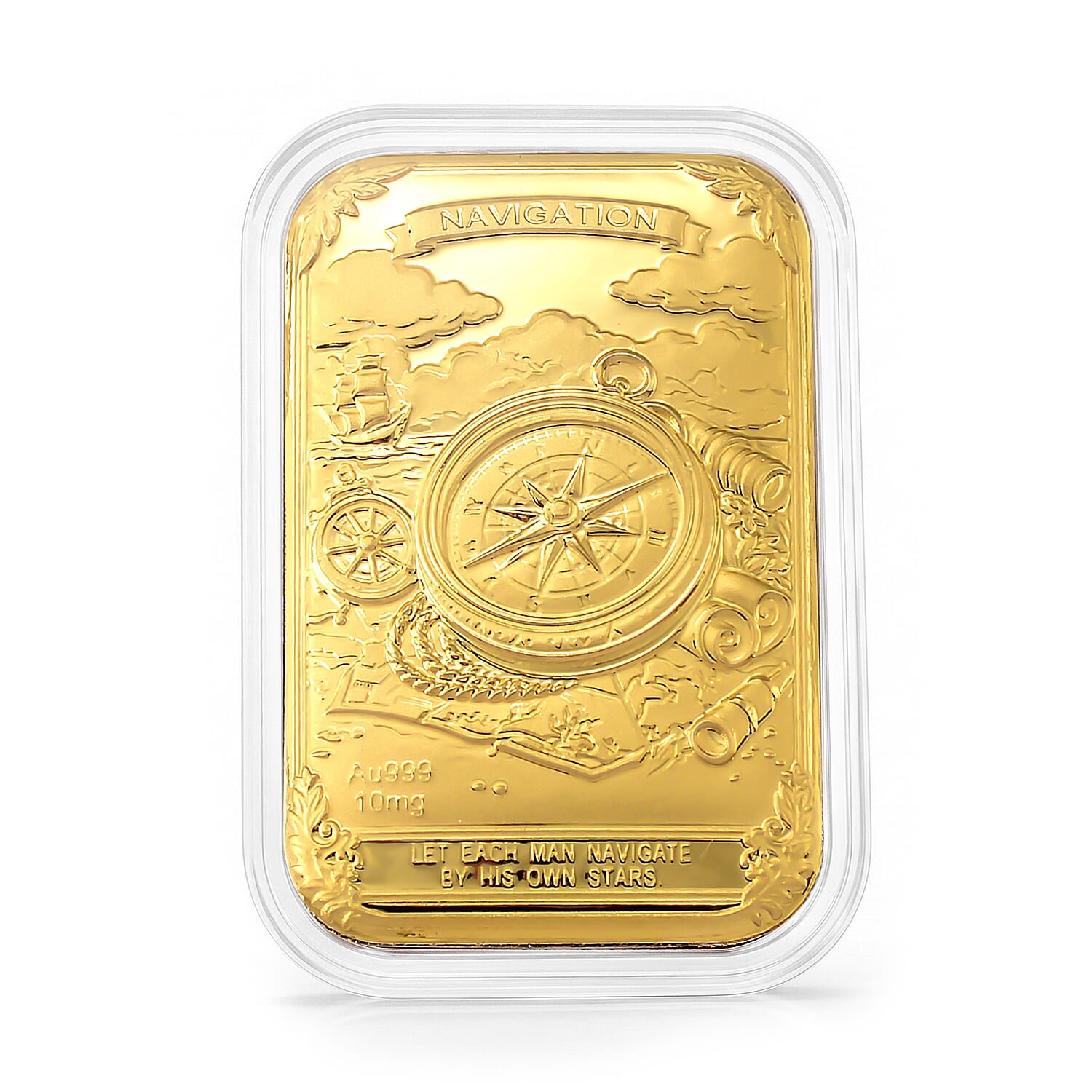 24K Gold Guiding Compass - Navigate Destiny Embossed Sheet (31x45.5mm) 10mg