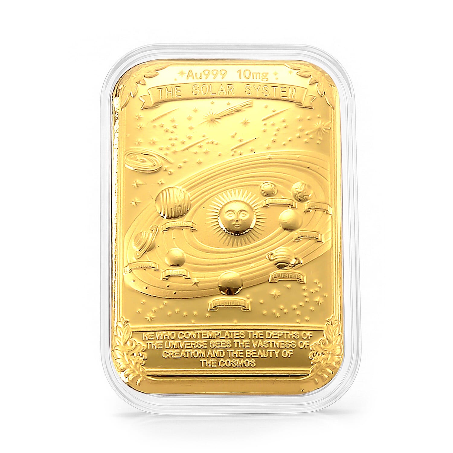 24k Gold Solar System Legacy - Wonders of the Cosmos Embossed Sheet (31x45.5mm) 10mg