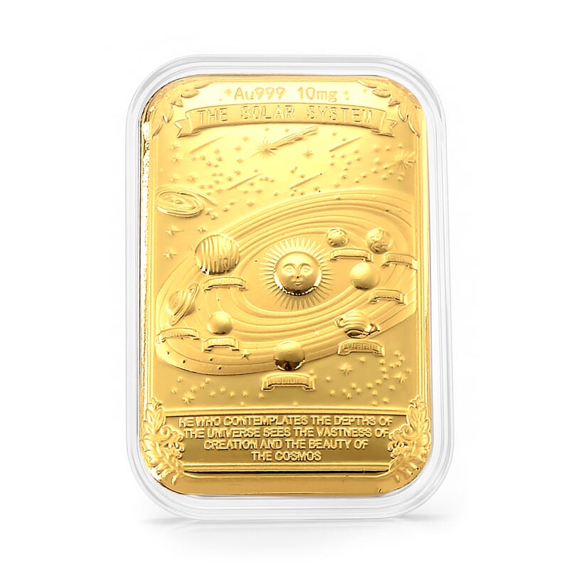 24k Gold Solar System Legacy - Wonders of the Cosmos Embossed Sheet (31x45.5mm) 10mg