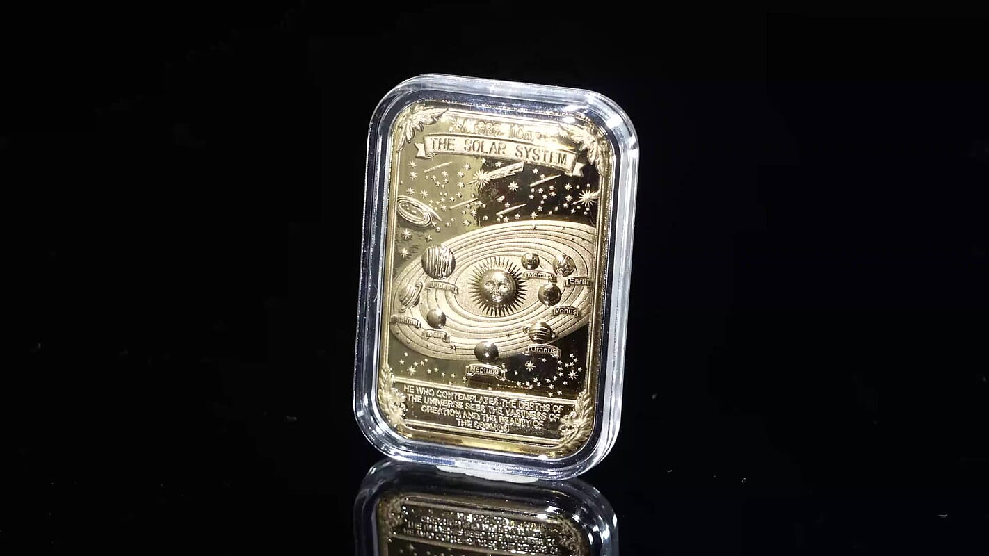 24k Gold Solar System Legacy - Wonders of the Cosmos Embossed Sheet (31x45.5mm) 10mg