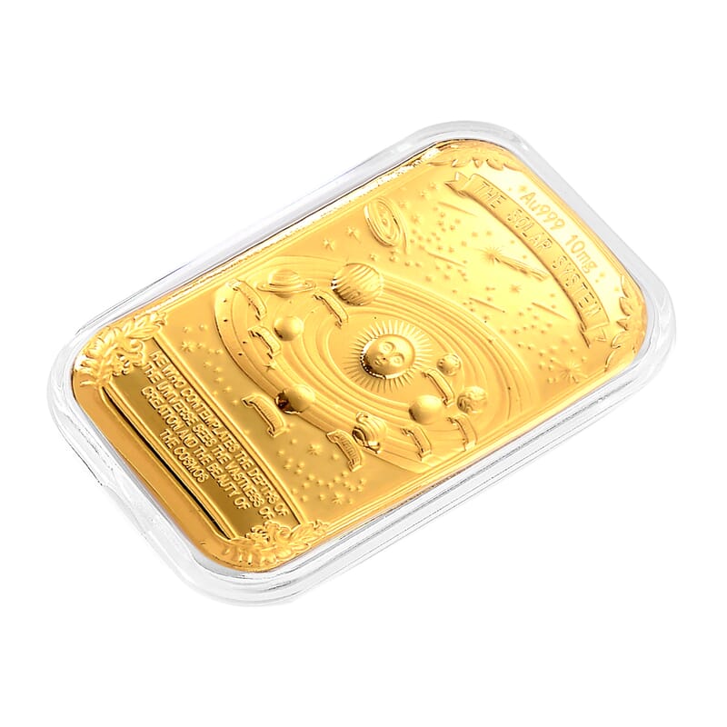 24k Gold Solar System Legacy - Wonders of the Cosmos Embossed Sheet (31x45.5mm) 10mg
