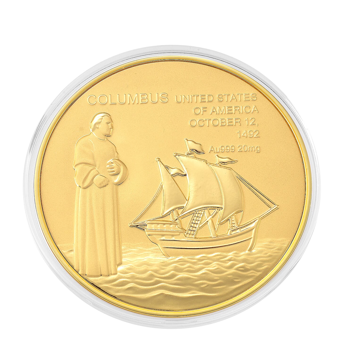 24k Gold The Journey That Changed the World Coin Embossed Sheet 20mg