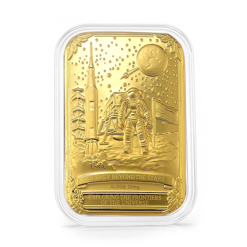 24K Yellow Gold Journey Beyond The Stars Embossed Sheet (31x45.5mm) 10mg
