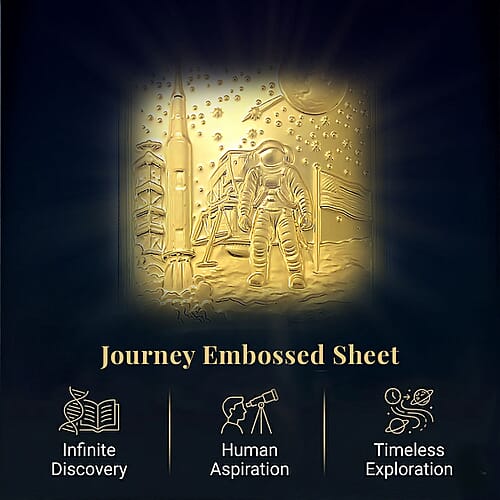 24K Yellow Gold Journey Beyond The Stars Embossed Sheet (31x45.5mm) 10mg - Product card gallery slide 3 (10178510061881)