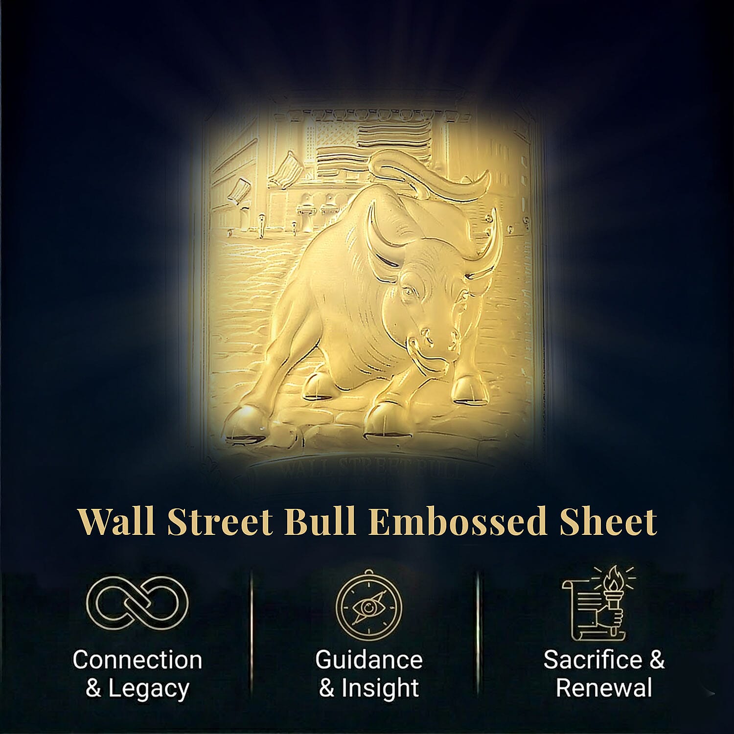 Wall Street Bull 24k Gold Embossed Sheet 10mg