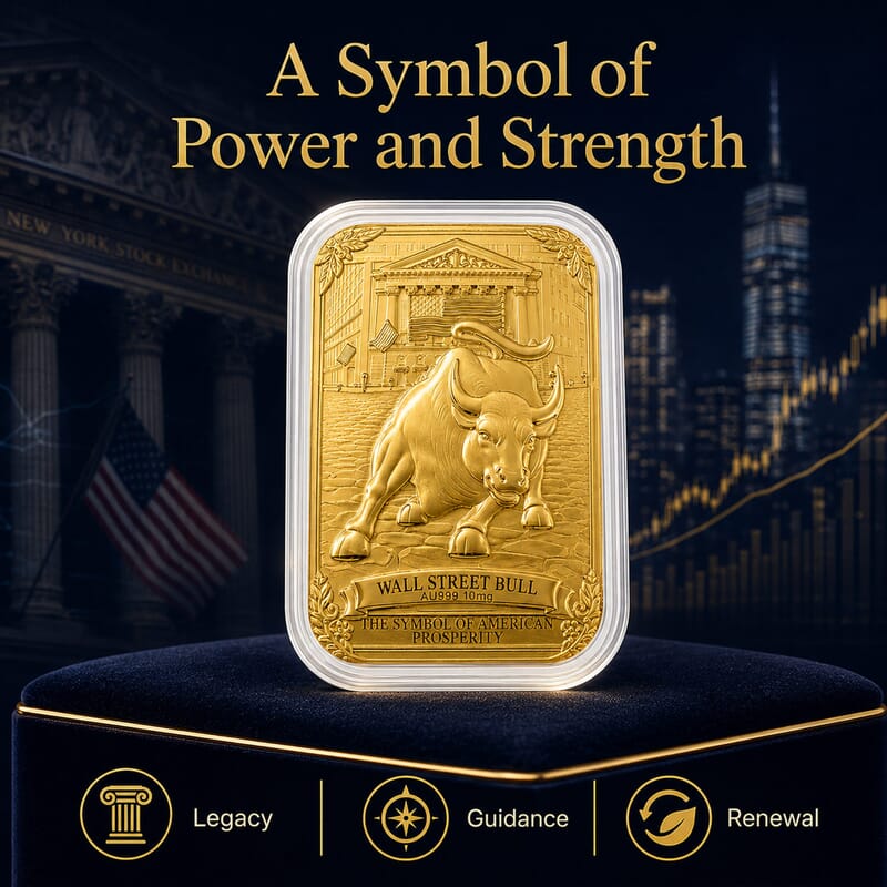 Wall Street Bull 24k Gold Embossed Sheet 10mg