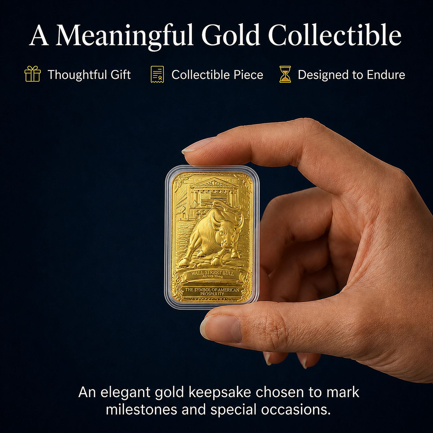 Wall Street Bull 24k Gold Embossed Sheet 10mg