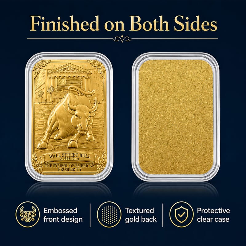 Wall Street Bull 24k Gold Embossed Sheet 10mg