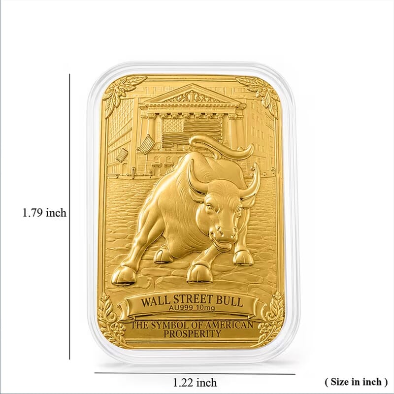 Wall Street Bull 24k Gold Embossed Sheet 10mg