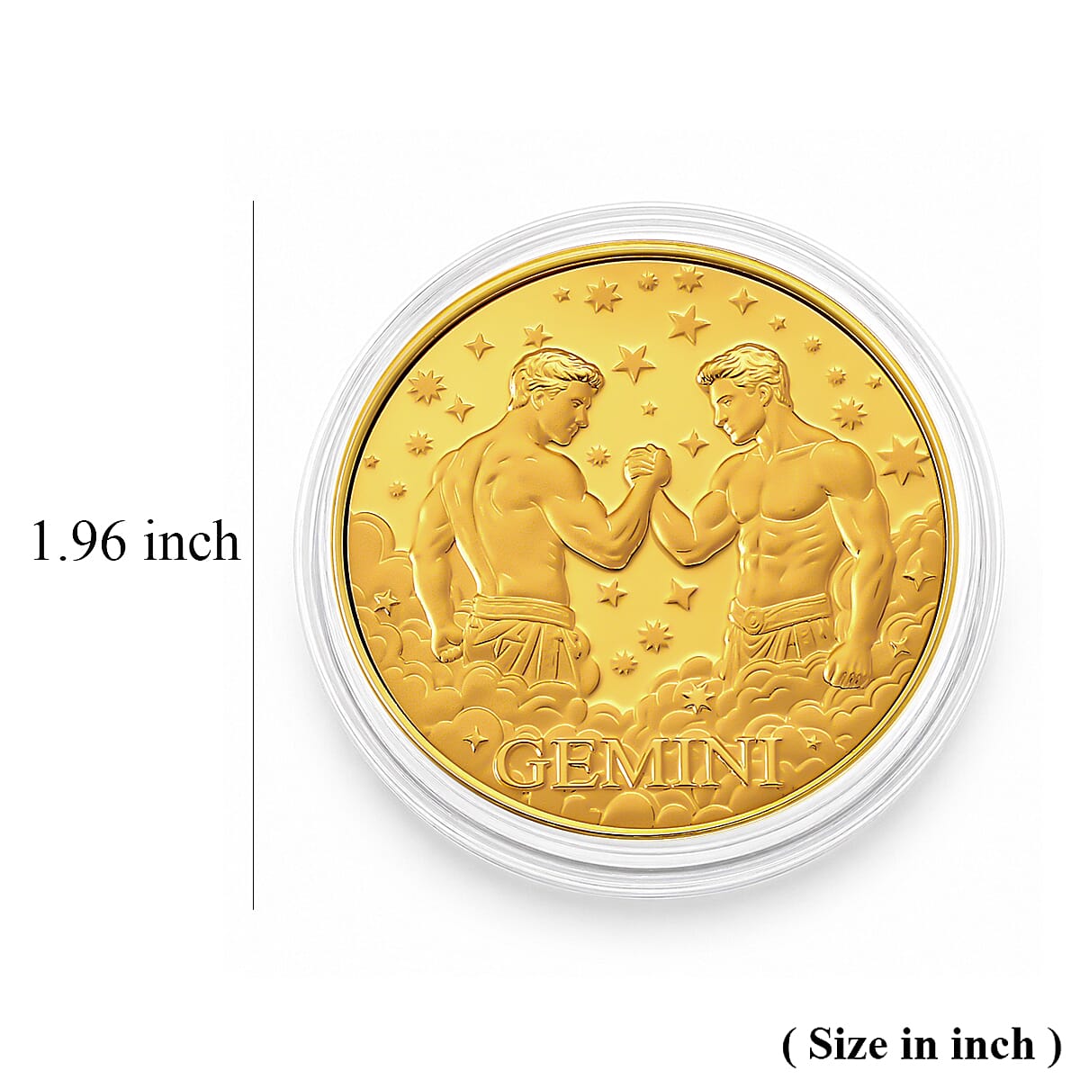 24K Gold Celestial Zodiac Collection - Gemini Embossed Double View Coin Sheet 10mg (50mm) image number 4