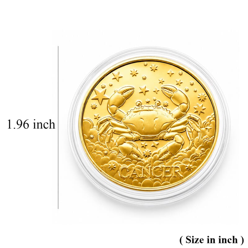 Doorbuster 24K Gold Celestial Zodiac Collection - Cancer Embossed Double View Coin Sheet 10mg (50mm)
