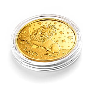 24K Gold Celestial Zodiac Collection - Leo Embossed Double View Coin Sheet 10mg (50mm) (Del. in 10-12 Days)