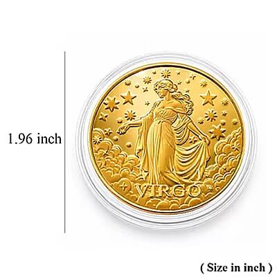 24K Gold Celestial Zodiac Collection - Virgo Embossed Double View Coin Sheet 10mg (50mm)