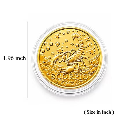 24K Gold Celestial Zodiac Collection - Scorpio Embossed Double View Coin Sheet 10mg (50mm)