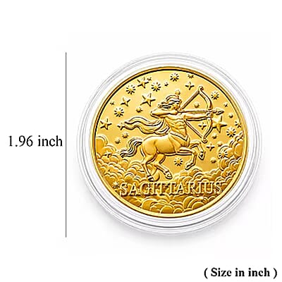 24K Gold Celestial Zodiac Collection - Sagittarius Embossed Double View Coin Sheet 10mg (50mm)