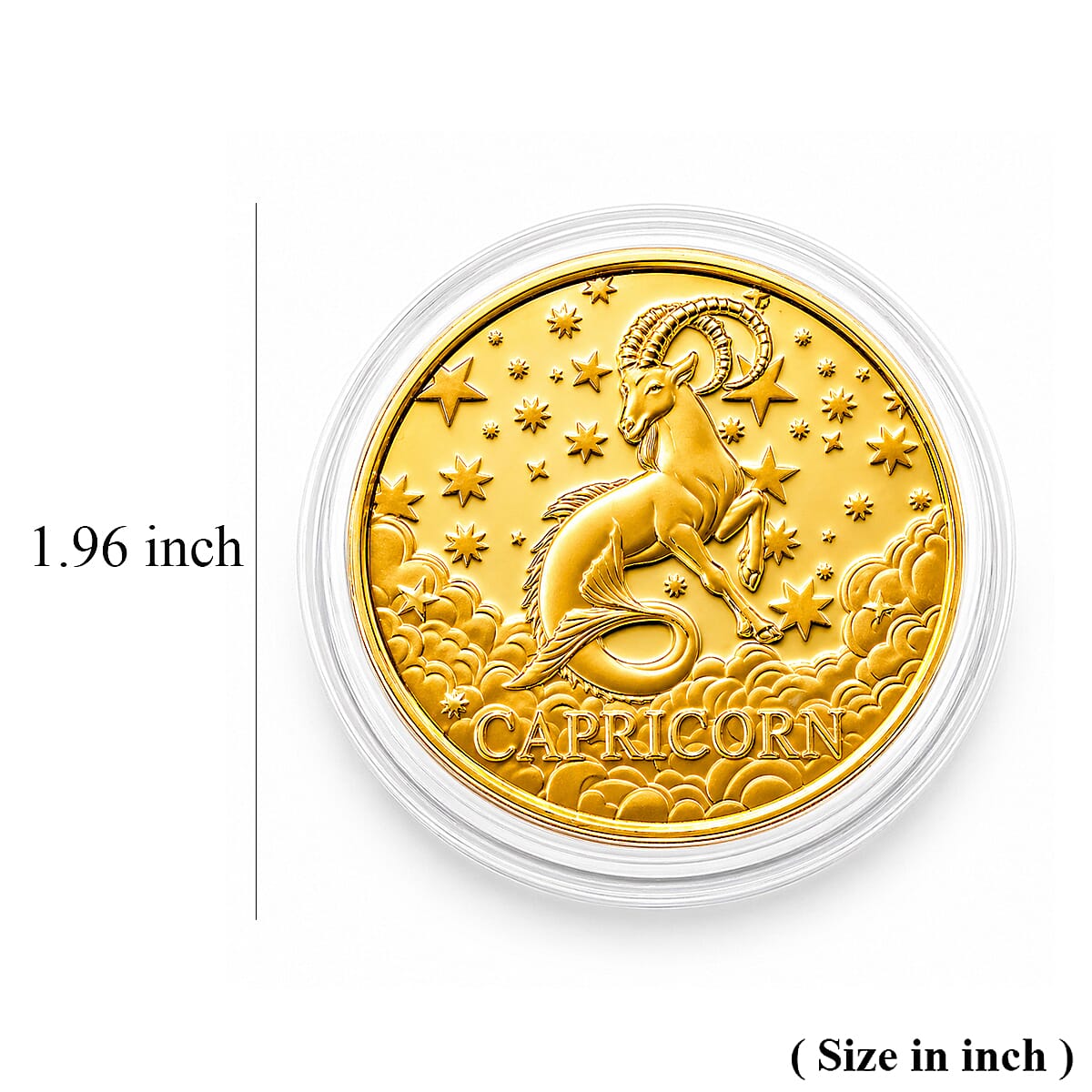24K Gold Celestial Zodiac Collection - Capricorn Embossed Double View Coin Sheet 10mg (50mm)
