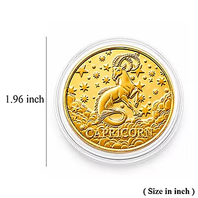 24K Gold Celestial Zodiac Collection - Capricorn Embossed Double View Coin Sheet 10mg (50mm)
