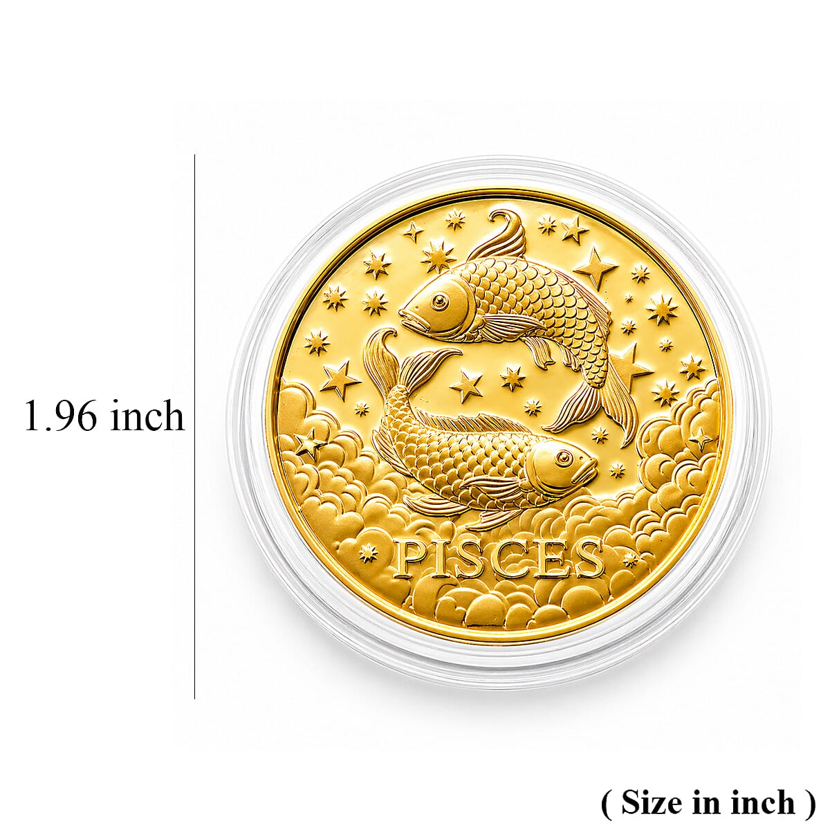 24K Gold Celestial Zodiac Collection - Pisces Embossed Double View Coin Sheet 10mg (50mm) image number 4