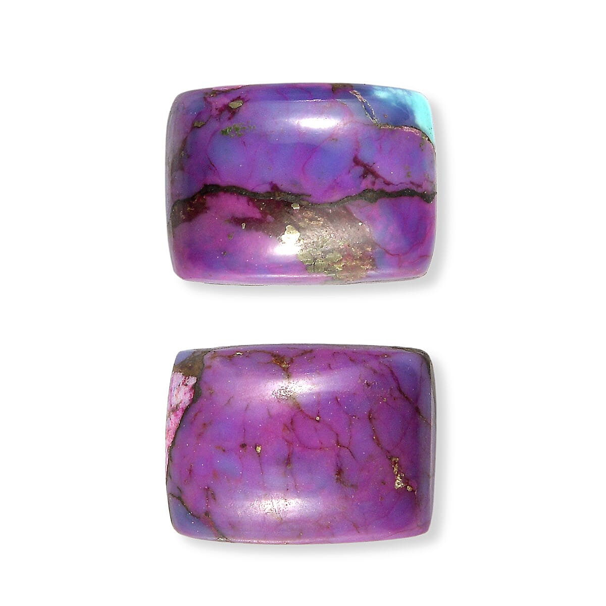 Mojave Purple Turquoise Set of 2 (Cush 8x6 mm) 2.86 ctw