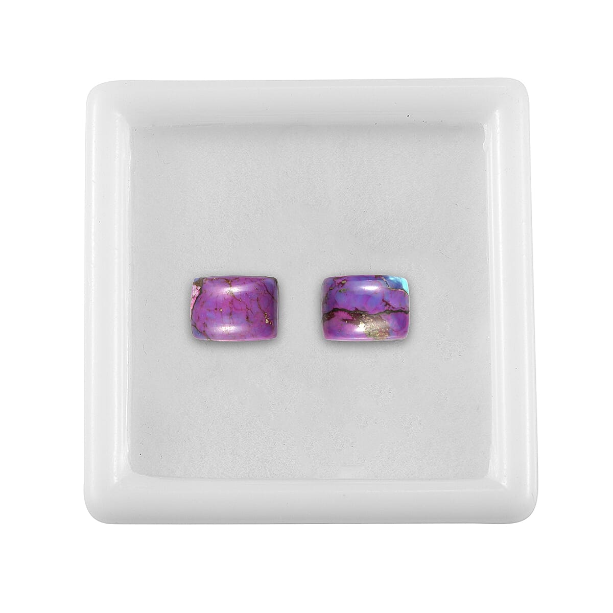 Mojave Purple Turquoise Set of 2 (Cush 8x6 mm) 2.86 ctw