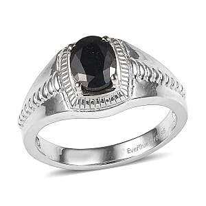 EverTrue Midnight Sapphire 1.75 ctw Men's Ring in Stainless Steel (Size  9.0)
