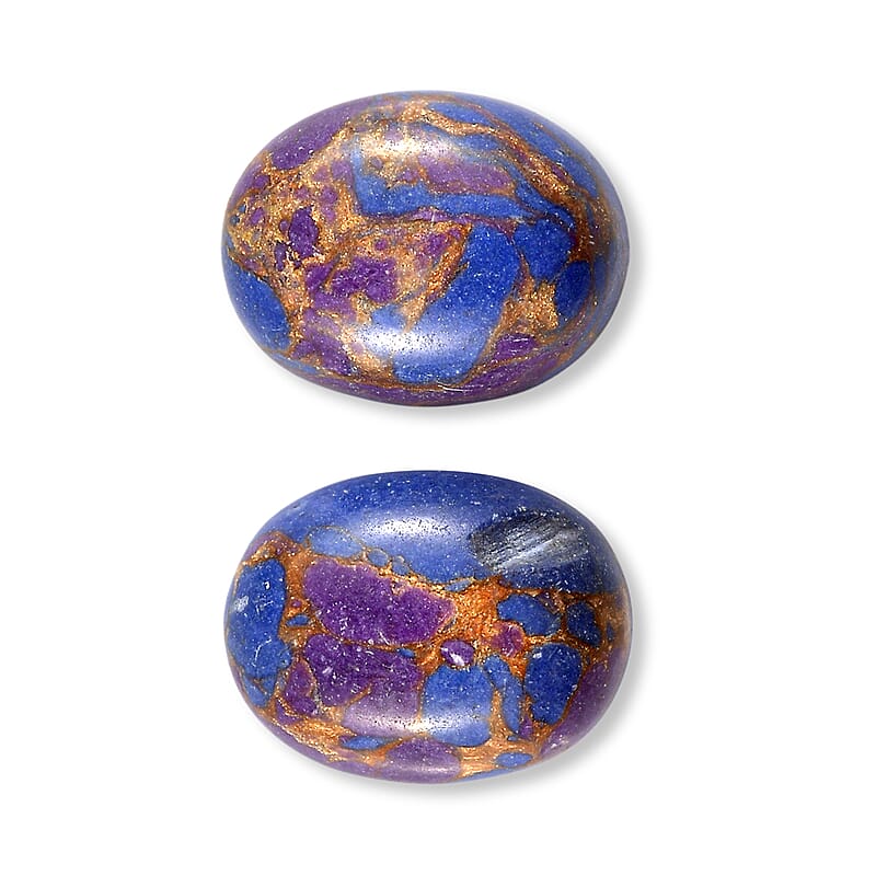 Mojave Purple Turquoise Set of 2 (Ovl 9x7 mm) 3.44 ctw
