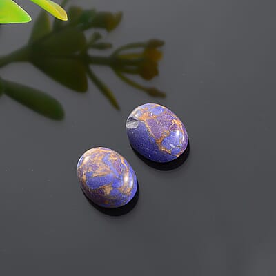 Mojave Purple Turquoise Set of 2 (Ovl 9x7 mm) 3.44 ctw