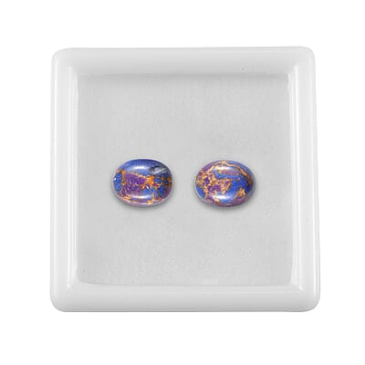Mojave Purple Turquoise Set of 2 (Ovl 9x7 mm) 3.44 ctw